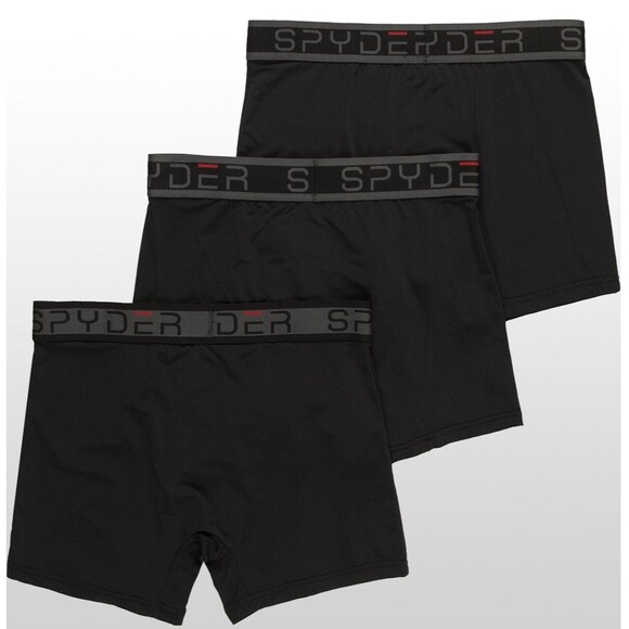 Spyder 3 Pack Mens Medium Boxer Briefs 32-34 Size Medium Black Mesh New in Box - Picture 2 of 5